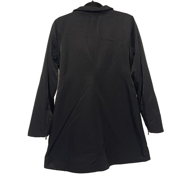 Eileen Fisher Zip Front Black Jacket Oversized Collar Women's Size S - Picture 3 of 6